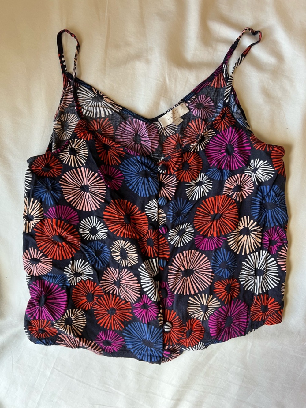 LOFT Floral Button-Front Cami